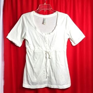 LA Blues white short sleeve top women's M  #850